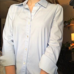 Theory light blue button down top
